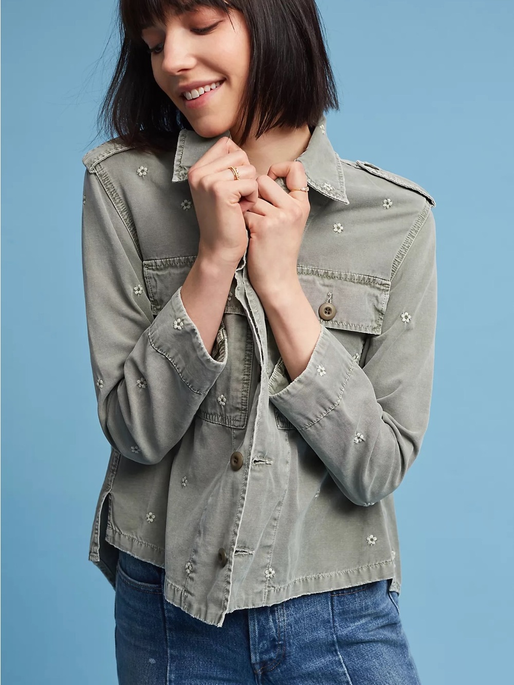 Anthropologie AMO Floral Surplus Jacket